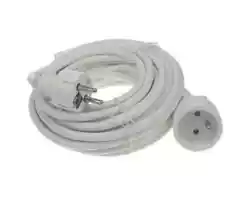 Rallonge électrique cordon prolongateur 3 m - H05VV-F - blanc.