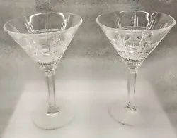 Waterford Marquis Quadrata Martini Glasses Set of 2. Pristine condition with Waterford Marquis etch mark on base.