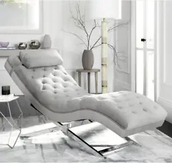A resort spa in Gstaad inspired this luxurious contemporary chaise with headrest pillow. This Chaise will add a fresh...