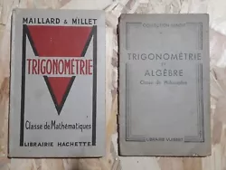 Lot De 2 Livres Scolaires Anciens Trigonométrie Et Algèbre.  Trigonométrie - classe de mathématiques  Librairie...
