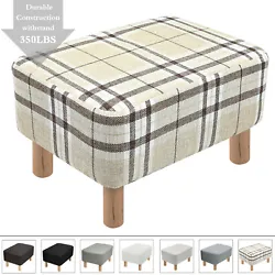 STURDY AND DURABLE FOOTSTOOL: This rectangle footstool ottoman is made of high resilience foam covered with...