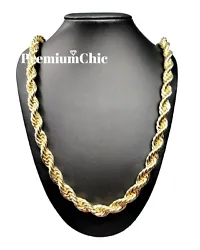 Turn heads with the hottest 14k Gold Plated Hip Hop Rope Chains! Classic Gold Plated Rope Chains. Width : 8MM or 10MM....