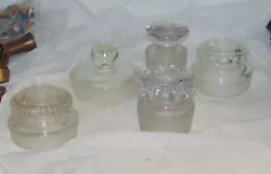 ESTATE SALE FIND...FOUND SOME APOTHECARY CANDY/DRUGSTORE JARS AT A SALE....ALSO FOUND THESE 5 LOOSE LIDS....SELLING THE...