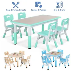   Describtion     Childrens adjustable painting table and chair set is made of high-quality HDPE and PVC materials....