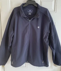 Champion Mens XL Black Insulated Jacket w/Side Pockets Full Zip Stand Collar. Preowned but in great condition!No rips...