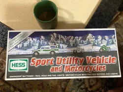 2004 Hess Truck Sport Utility Vehicle & Motorcycles New 40th Anniversary toy. unopened in original packaging 