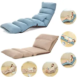 Fully assembled. Bottom material is waterproof nylon, easy to clean. 5-Position Floor Chair Lounge. Note: The blue one...
