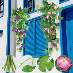 🌸Material: Morning glory fake flowers are made of high-quality silk cloth with bright colors, making the flowers...