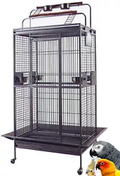 Large Elegance and Durable Wrought Iron Construction Parrot Bird Cage. Large Elegance Play Top Bird Parrot. Parrot Safe...