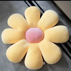 Flower Pillow Flower Shaped Throw Pillow Butt Cushion Floor Pillow Large 19.7”. Yellow with pinkDon’t get caught...