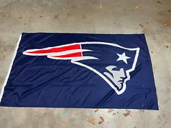 New England Patriots Blue Flag Large 3X5 NFL Banner Man Room Cave Decor. Used few little marks see pics