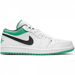 Pointure EU45.5 / US11.5. Nike Air Jordan 1 Low. White Lucky Green. Sneakers exclusives.
