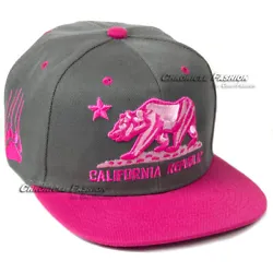 CALI Baseball Cap California Republic Bear Snapback Hats Flat Brim Embroidered. Cali California Republic Bear 3D...