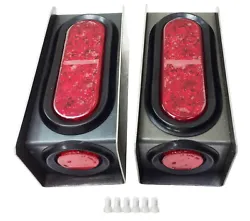 2 Steel Trailer Light Boxes w/?. LED Red 6