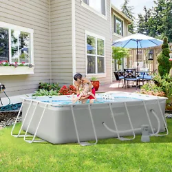 Invite over friends, bring the whole family. ● Non-inflatable above-ground pool. ● Drain plug to quickly end your...