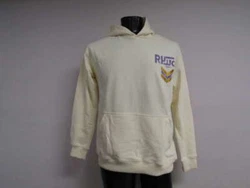 Model: Classique. Soft Terry cloth cotton hoodie. Logo printed in purple and gold on chest and back. 100% cotton....