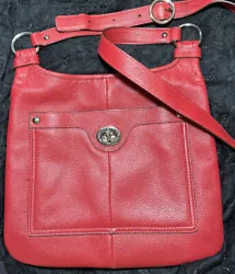 COACH Penelope Pebbled Leather Convertible Crossbody Bag Red H1168-F16533. Shipped with USPS Ground Advantage.