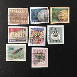 Lot de 8 timbres de Suisseannées diverses ENCORE SUR FRAGMENT JE RASSEMBLE LES FRAIS DE PORT!