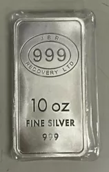 JBR Recovery Silver Bullion Bar. Each has the JBR Logo, purity and weight. These bars may have scratches or dents. The...