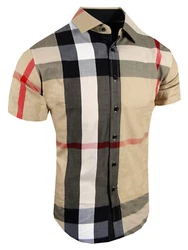 Since these are plaid, patterns will vary from shirt to shirt and size to size. 100% cotton stretch.
