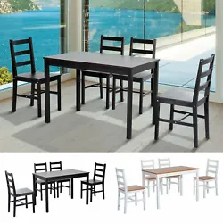 Complete your dining room with this elegant 5 piece pine wood dining set. This versatile dinging set includes 4 chairs...
