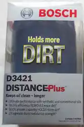 Bosch DistancePlus D3421 Oil Filter - Made in USA.