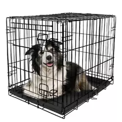 Keep your pet secure with the Vibrant Life Single-Door Folding Dog Crate with Divider. When not in use, it folds flat...