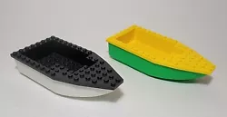 Two 2015 Lego Boat Hulls!  Lego 28533 has a Green Hull and Yellow Deck Lego 28535 has a White Hull and Black Deck ...