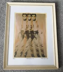 1966 Andy Warhol Triple Elvis Acetate Print. Limited edition 1/10. Dated 1966 & numbered 1/10 in black pen. In period...