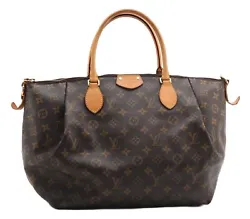 Item No. 4663F. Material Monogram Canvas. Pocket Inside Pocket has dingy,rubbed. Style Hand bag. Size(cm) W30-41 x H26...