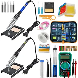 Product Description New Blue 60W 110V Adjustable Temperature Soldering Iron Kit This compact desgined station is ideal...