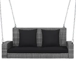 Color of PE Rattan: Mix Grey  Color of Cushion:Black  Material: PE Rattan, Steel, Polyester, Sponge  Overall Dimension...