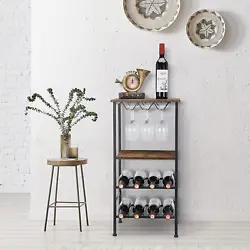 Do you want a Mini-Bar in your house?. This rustic wine rack freestanding floor is designed for multi-purpose. Clean...