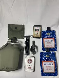 All purpose flexible water pack, plastic water canteen, Stanley multi tool hammer, multi tool spoon and forth, public...