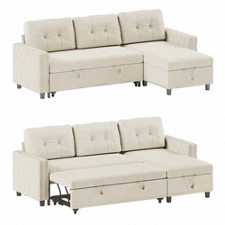 ✨【 Reversible Pull Out Trundle Bed 】 This sofa bed can be used as sofa and bed, when you need a bed,you just need...