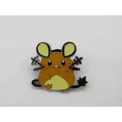 The back of Dedenne is silver and lined in Pokeball outlines.