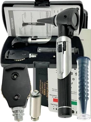 MINI FIBER OPTIC VETERINARY OTOSCOPE ENT DIAGNOSTIC SET BLACK, PREMIUM QUALITY! MINI FIBER OPTIC OTOSCOPE OPTHALMOSCOPE...