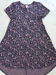 LuLaRoe Carly (Retired Style, HTF print) High/Low Swing Dress - size small (fits size range 8-10, very loose and...