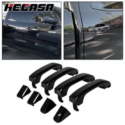 Refresh the exterior of your 2014-2021 Silverado or Sierra with this set of 4 gloss black painted door handles. For...