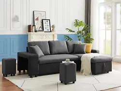 This reversible chaise of couch is easy to assemble. With a pull-out bed and spacious storage chaise, this collection...