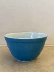 VTG Pyrex #401 Primary Colors Blue 1.5 Pint Small Nesting Mixing Bowl.