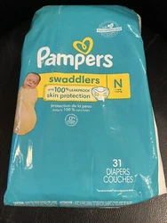 Pampers Swaddlers Diapers Newborn 31 Count.