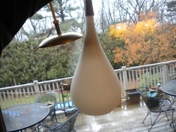 top of the line hanging danish lamp   super mid century modern     looks good anywhere   easy to install