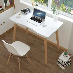 With the designs of 4 solid wood legs and hollow space under the desktop, the legs of this computer desk can be put...