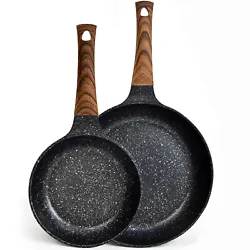 【Suitable for all Stoves】The granite stone nonstick pan has perfect magnetized base, which can be used with...
