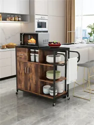 Spice rack and towel holder for added convenience. well as locking casters for fixed positioning. Q2: How can we...