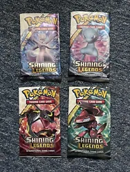 Pokemon TCG Shining Legends EMPTY Booster PacksAll 4 packs - NO CARDSOnly buy if you dont mind that the top of the...