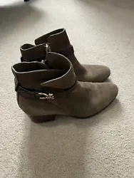 COACH TAN SUEDE ANKLE BOOTS 