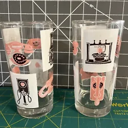 Add a touch of vintage charm to your collection with this set of two retro mid-century tumbler glasses. Featuring a...