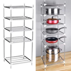 This kitchen and bathroom organizer rack is made up of many accessories. Install manually. The rack can organizer Pots,...